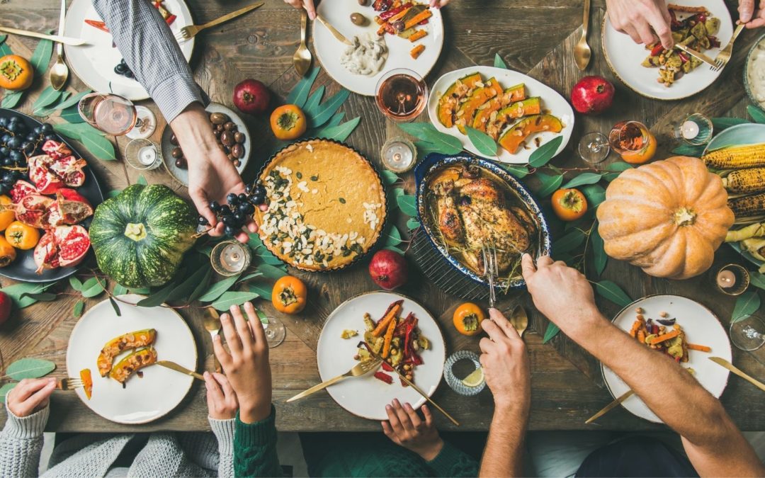 thanksgiving food on table