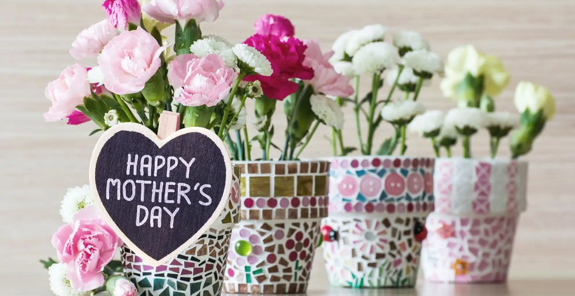 flowers in mothers day pots