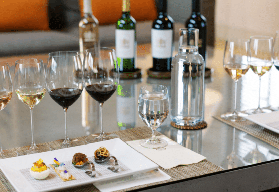 wine glasses with wine