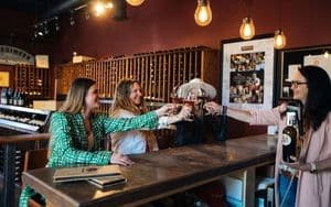 Four ladies having wine at Wine Country Connection