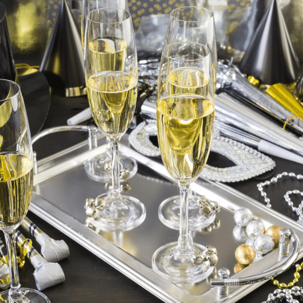 Champagne  Glasses on a Tray