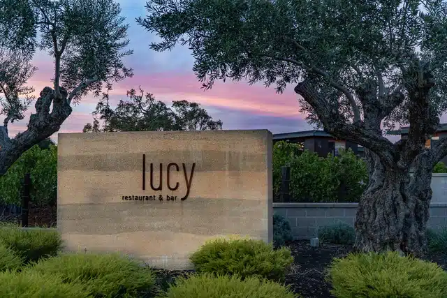 lucy sign at sunset