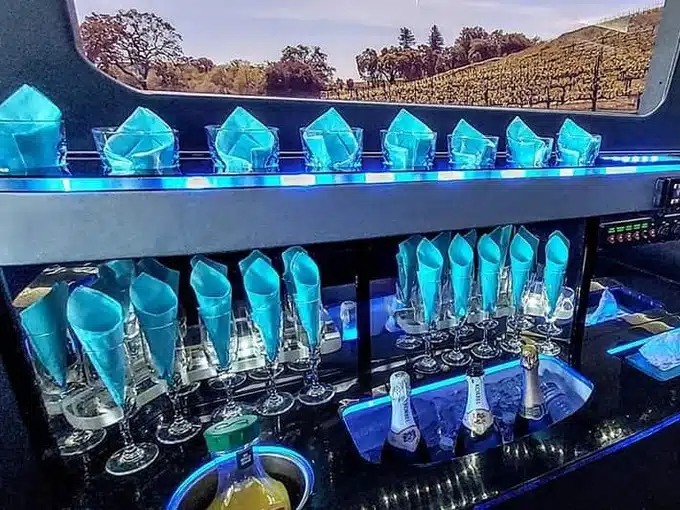 inside of limousine