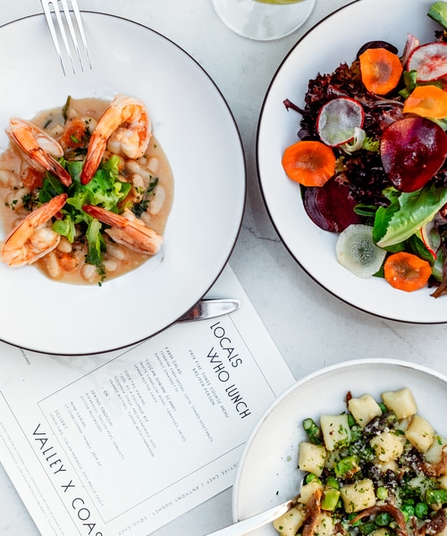 plates of food around a menu