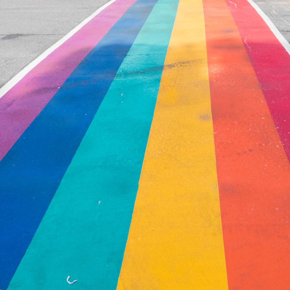 Napa Cruise Night 6/1 PRIDE Flag painted on street