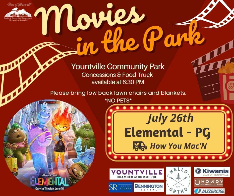 Movies in the Park Yountville movies in the park