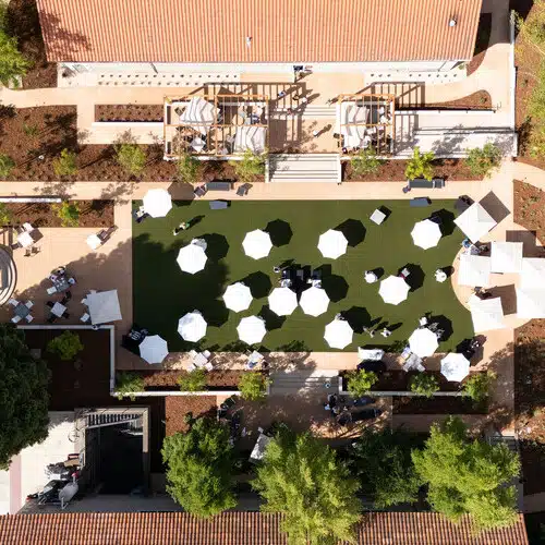 top view of courtyard