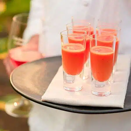 drinks being carried on tray