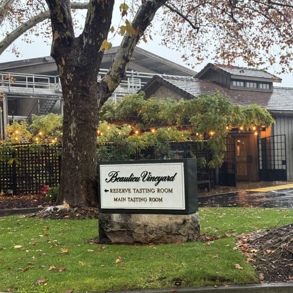 12-24 Discover Beaulieu Vineyard’s New Clone Expression Tasting Experience outside winery sign outside