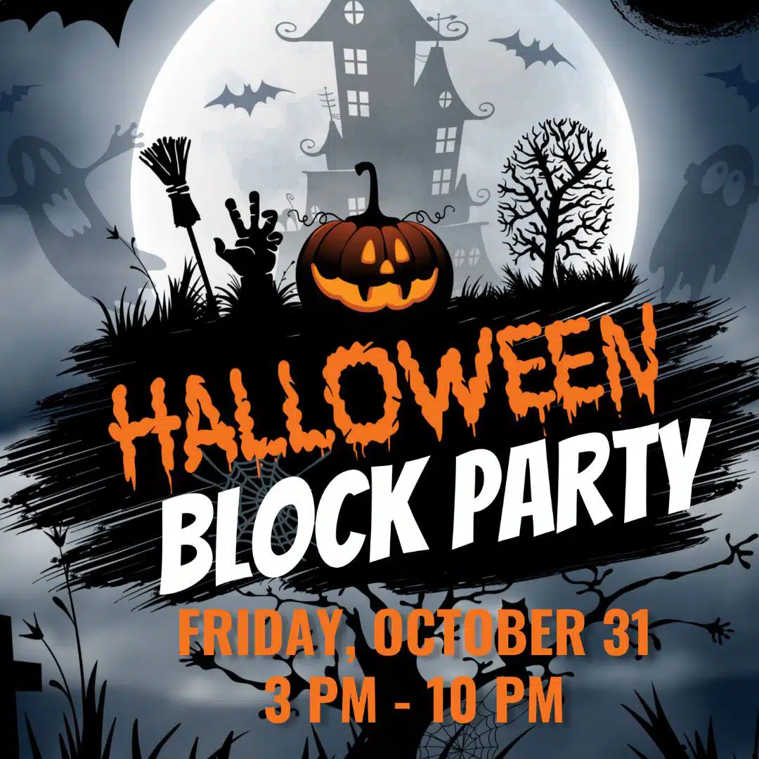 Halloween block party flyer
