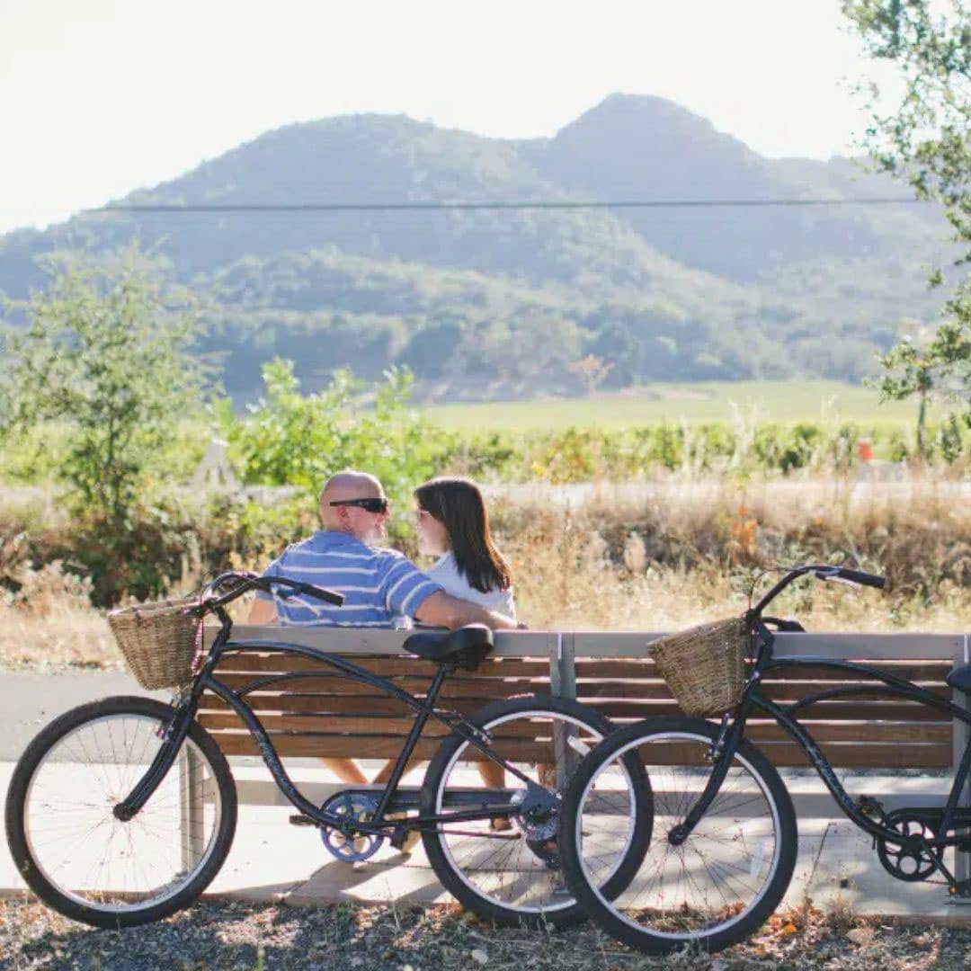 bike riding in the napa vineyards