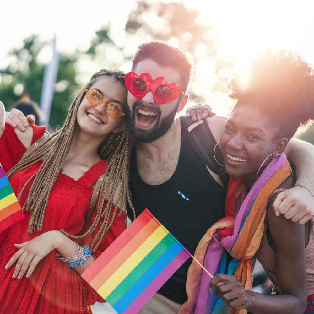Friends celebrating pride weekend