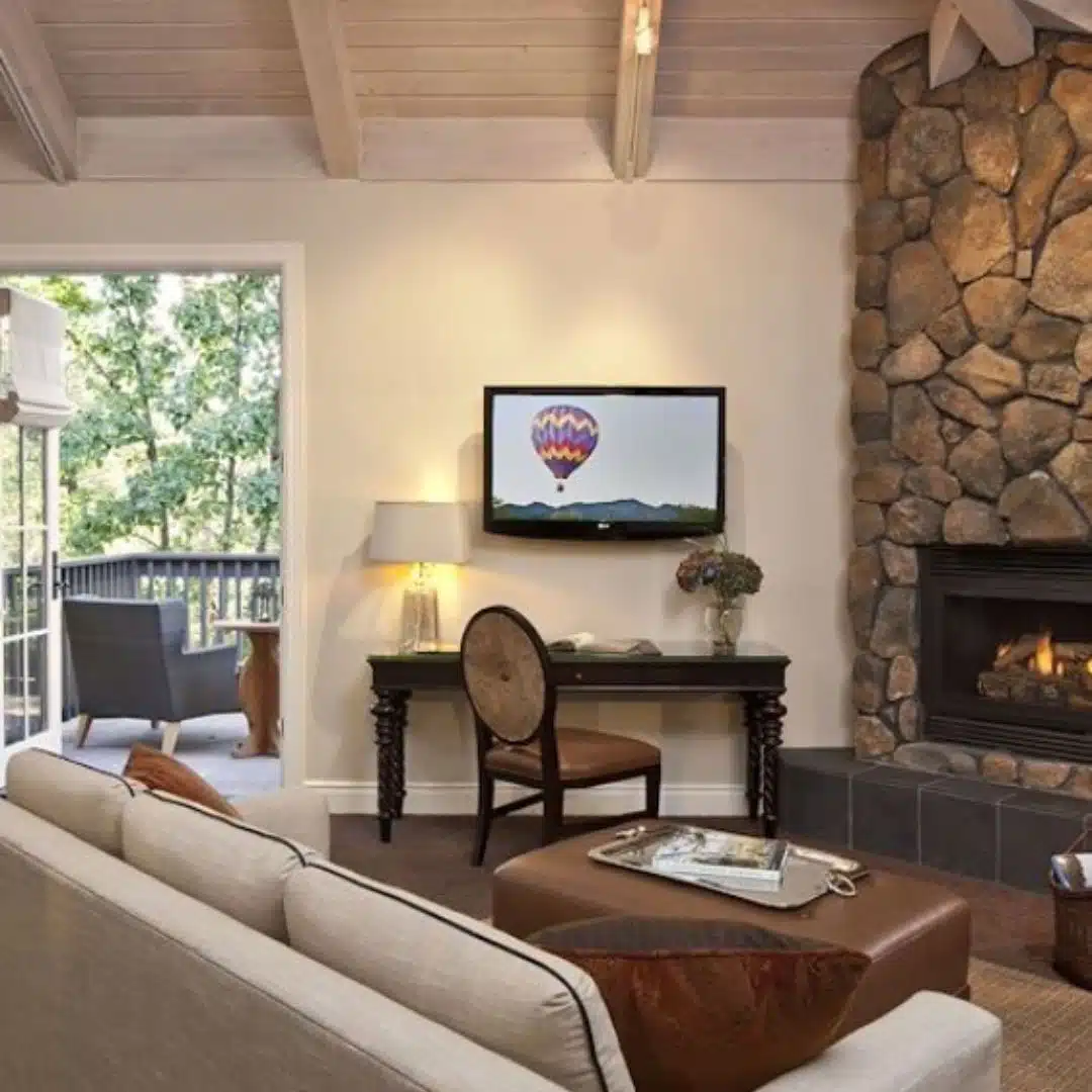 Inside a suite at Hotel Yountville and Bardessono