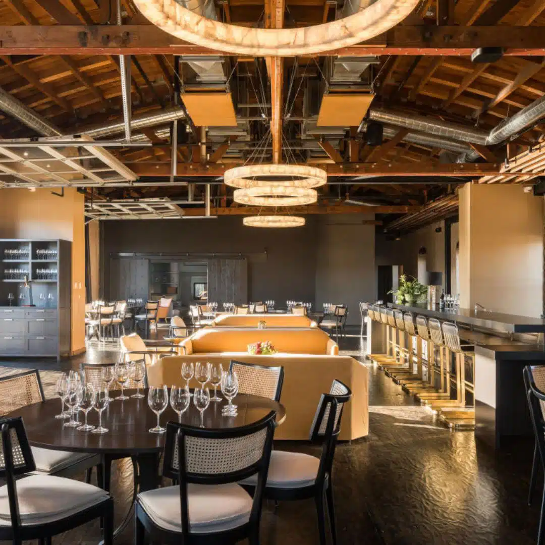 inside seating of arch and tower new event venue by Robert Mondavi