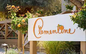 outside sign to Clementine restaurant