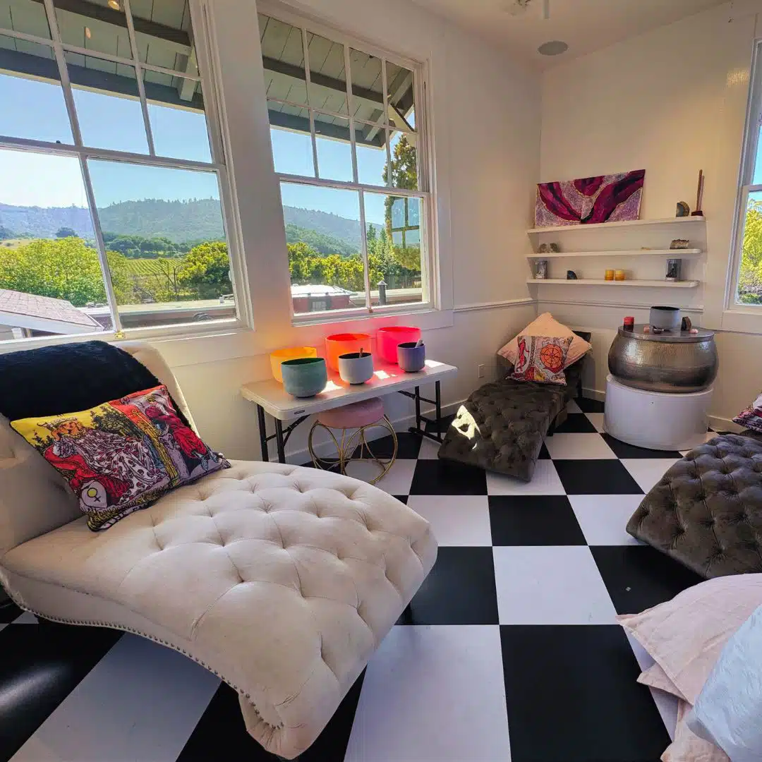 inside the center for Divine Chakra in Yountville