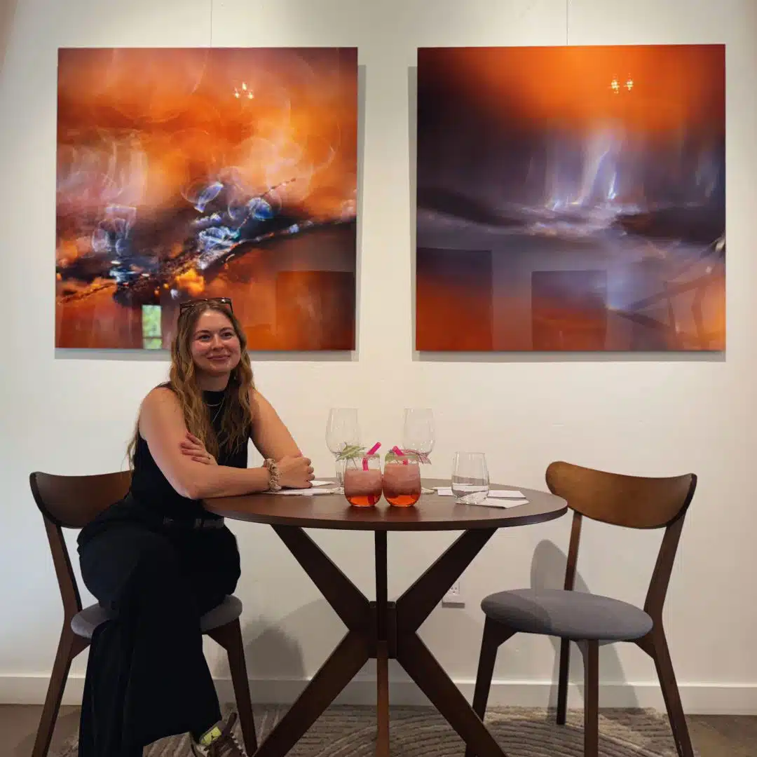 table at Jessup Cellars tasting room