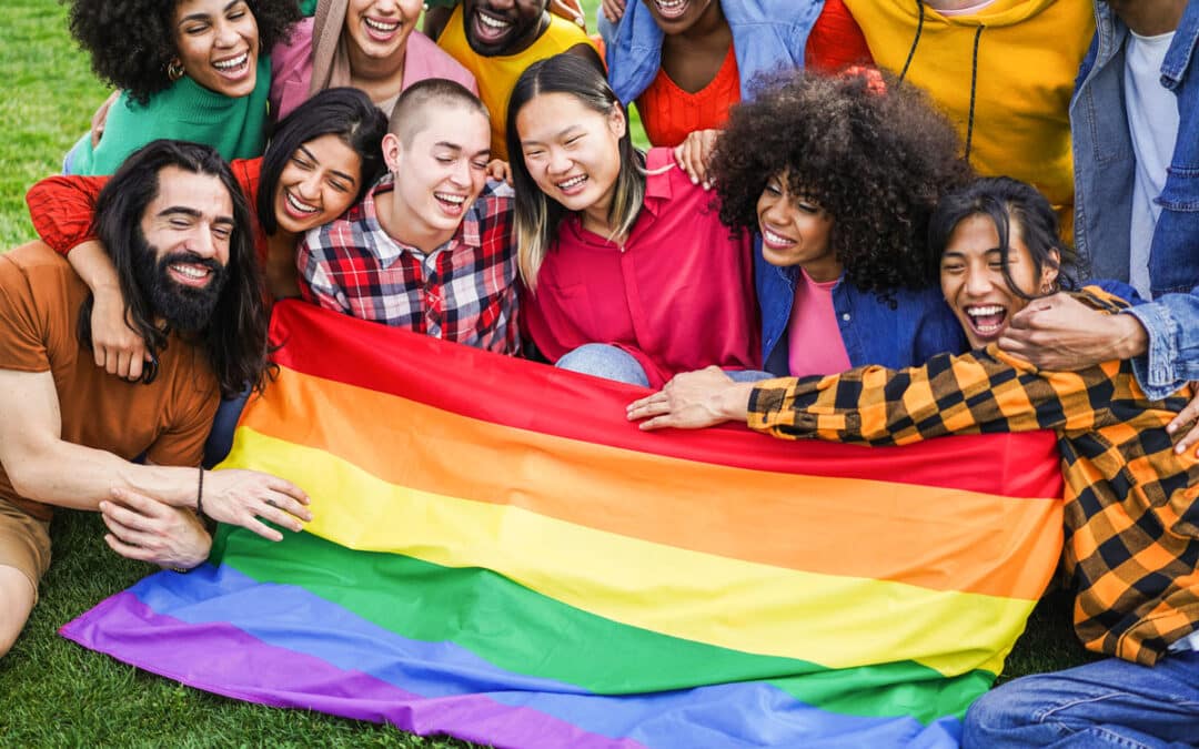 friends celebrating pride weekend