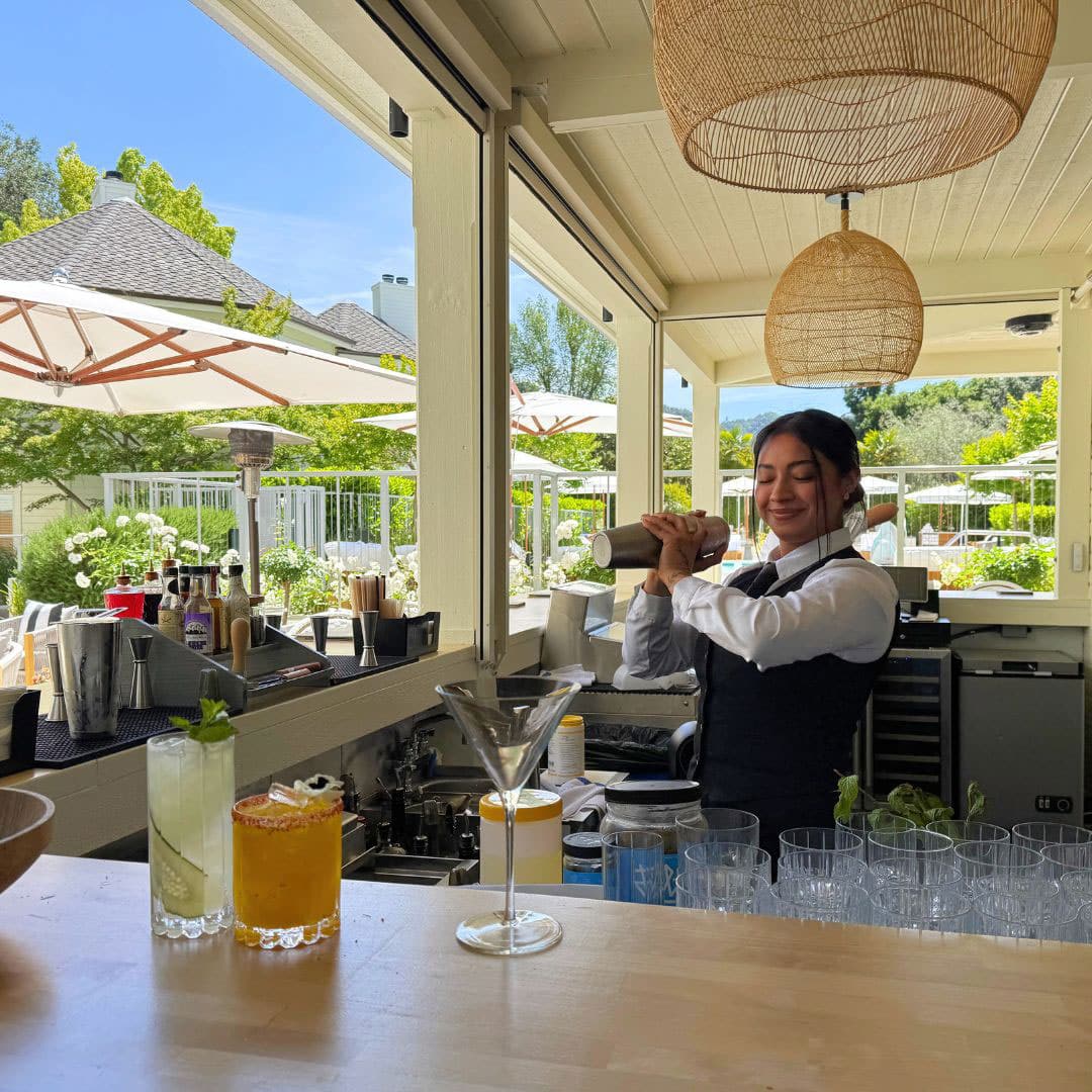 get a drink a the outside bar at Estate Yountville