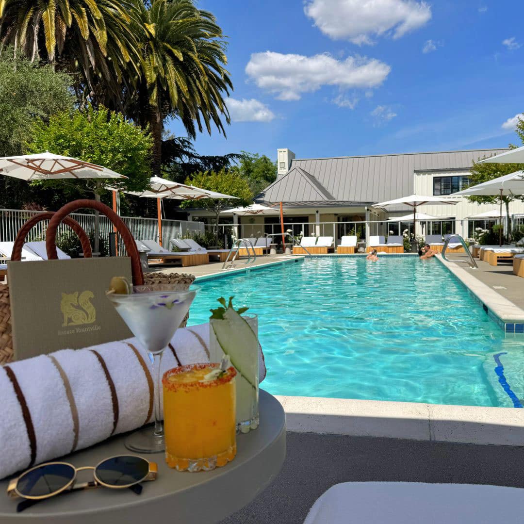 have a drink by the pool at Estate Yountville