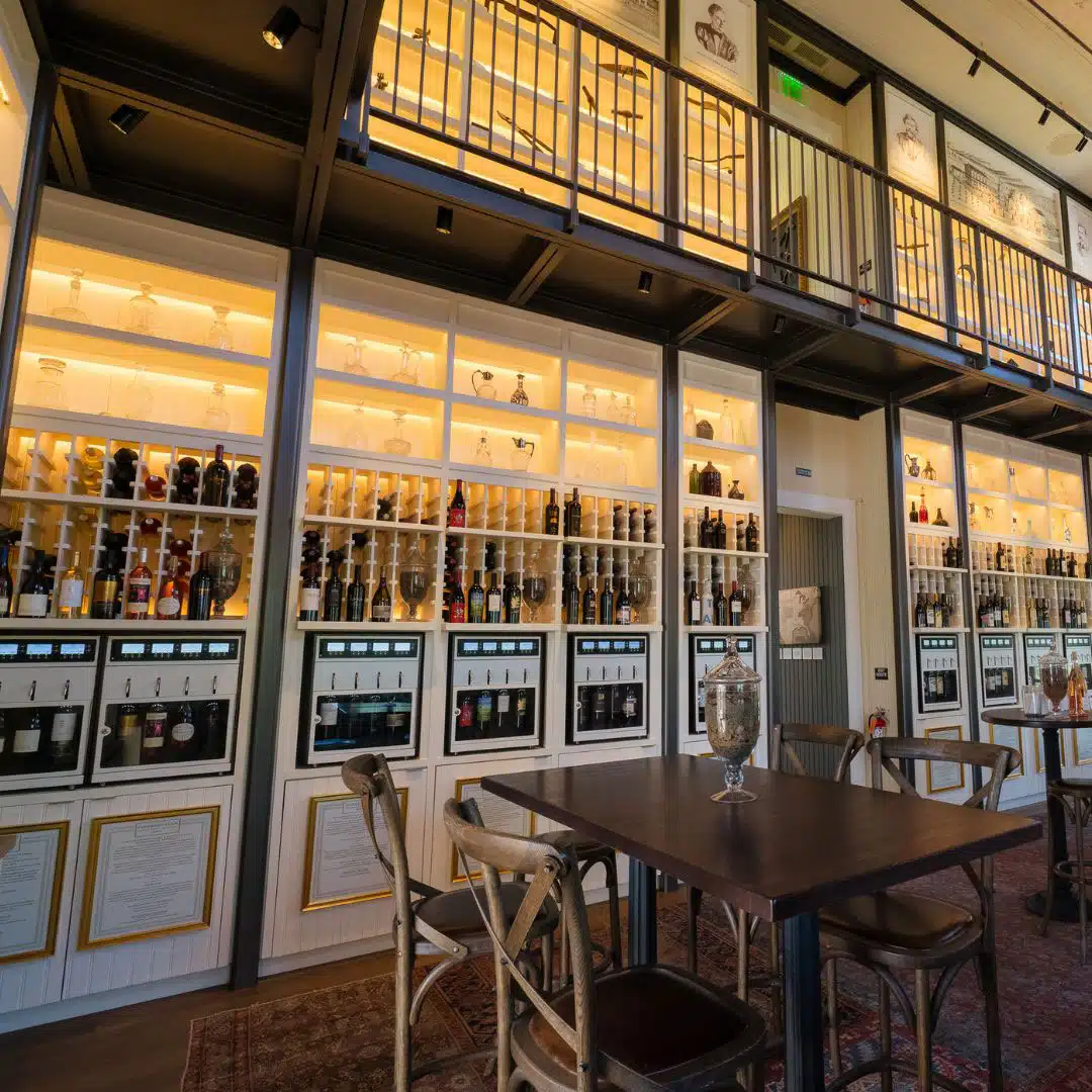 inside of Oakville wine merchant, view of the wine