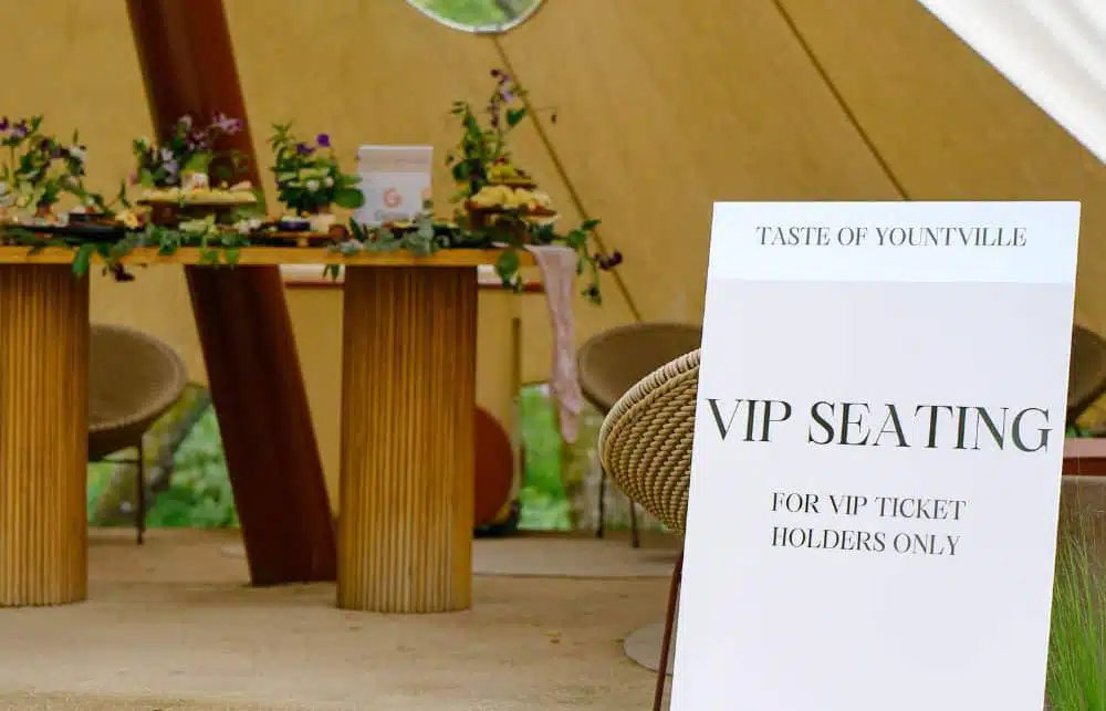 vip seating for Yountville 12 days of cheer