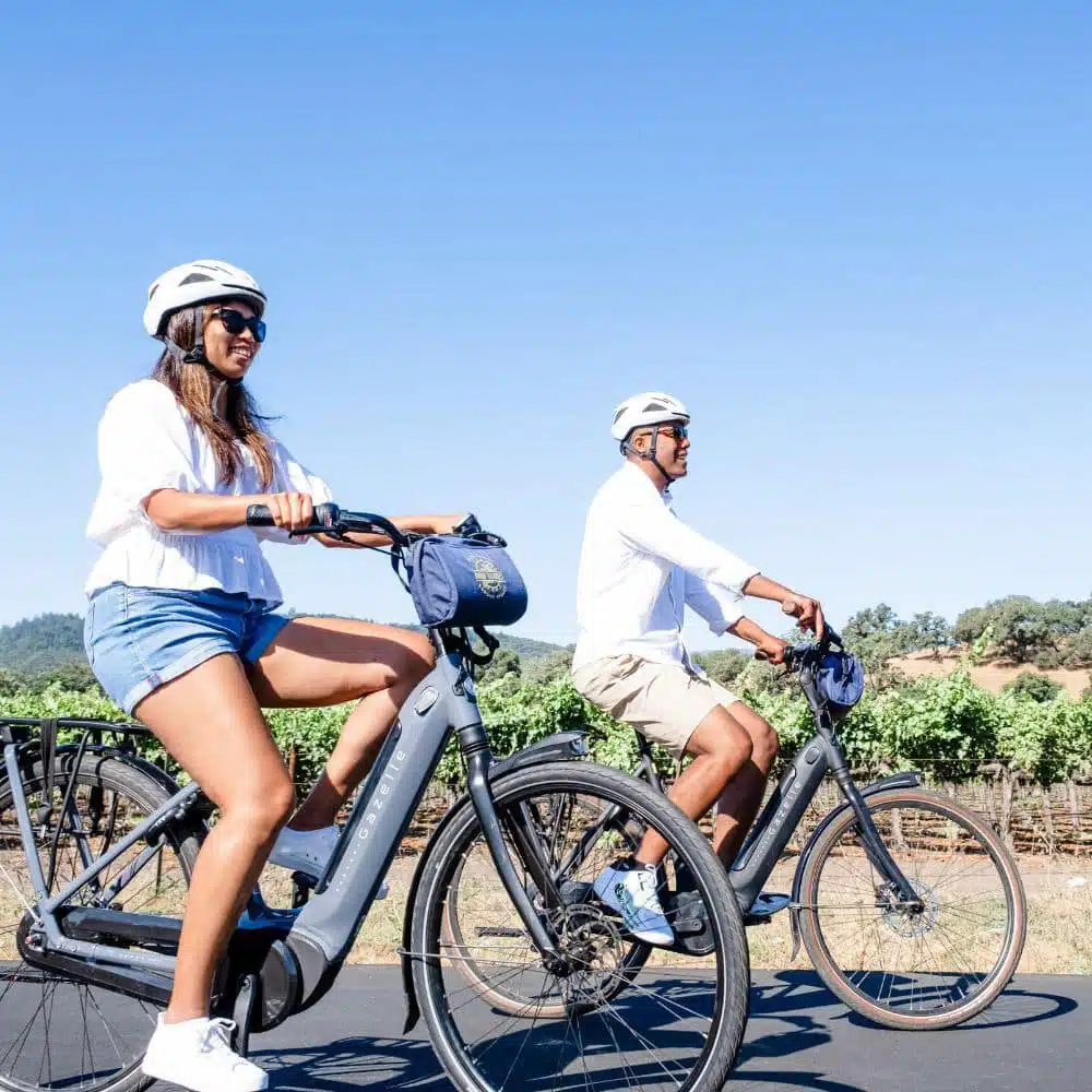 bike riding activity through Yountville